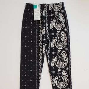 Kid's Leggings - B&W Paisley - S/M